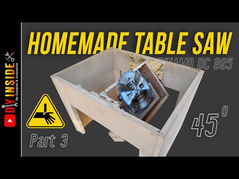 Cara membuat TABLE SAW dari DINAMO DC 895 : Part 3 (Mekanisme 45 derajat table saw)