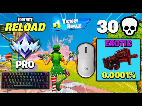 Fortnite Reload | High Kill Solo UNREAL Ranked Win Gameplay (Keyboard & Mouse ASMR) EXOTIC P90 SMG