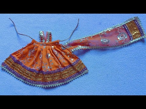 Navratri lehenga chunri making at home/ lehenga chunri for mata rani/ durga ji ki poshak/diy lehenga