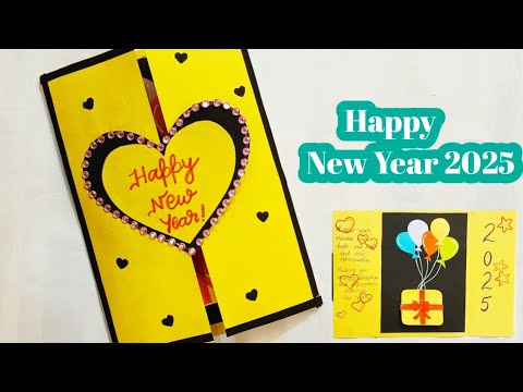 DIY Happy New Year Greeting Card|Happy New Year Card 2025|Happy New Year Card making|New Year Card