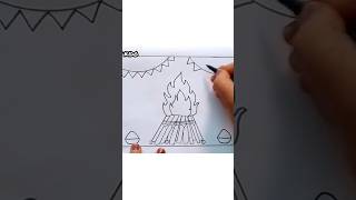 Holika Dahan | Holika Dahan Drawing | Holika Dahan Drawing easy