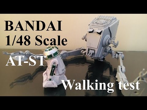 Bandai 1/48 motorized AT-ST walking test Tchhebyshev linkage mechanism