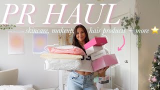 HUGE PR UNBOXING + *giveaway* 📦 (Rare Beauty, Glow Recipe & more)