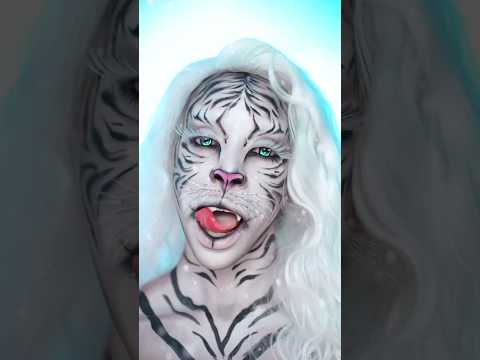 White Tiger Makeup Transformation 🤍🐅