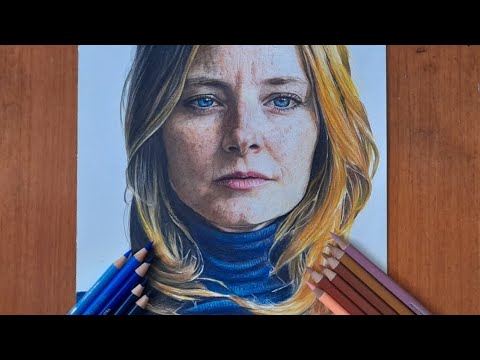 Drawing Jodie Foster Colorpencil Portrait Art By Rebelkalakar