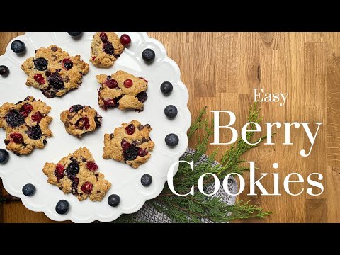 Bake with Me: Easy Crunchy Cranberry + Blueberry Oat Cookies Recipe! ASMR