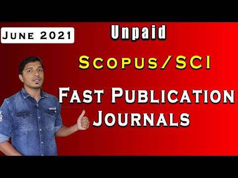 10 Unpaid Scopus/SCI Fast Publication Journals II June 2021 II My Research Support