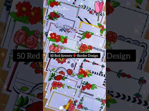 Cute 😍 Flower Drawing 🌷/Project Work Designs/Border Design/File Decoration Ideas #shorts #art