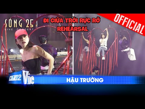 [BTS] Team Đi Giữa Trời Rực Rỡ rehearsal cực chăm, Ngô Lan Hương trải nghiệm bay trên sân khấu