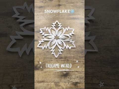 DIY PAPER SNOWFLAKE CRAFT ORIGAMI WORLD TUTORIAL | CUTTING SNOWFLAKE CHRISTMAS DECORATION