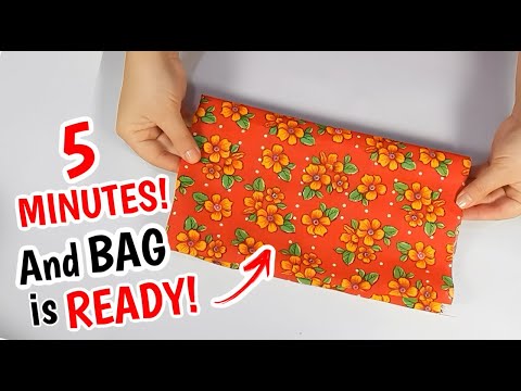 No Cutting! Just one fold and bag is ready! shopping bag cutting and stitching/ DIY tote bag/ purse