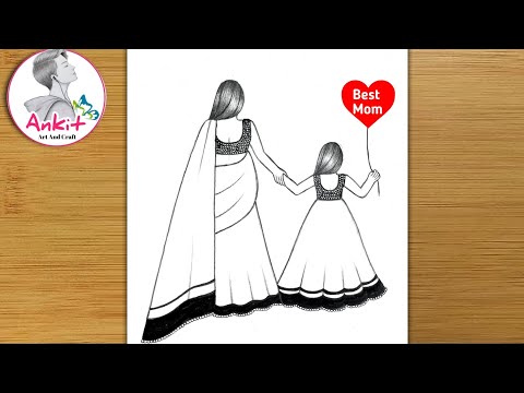 Mother's Day Drawing With Pencil Sketch For Beginners /  Mothers Day Pencil Sketch/ Pencil Drawing