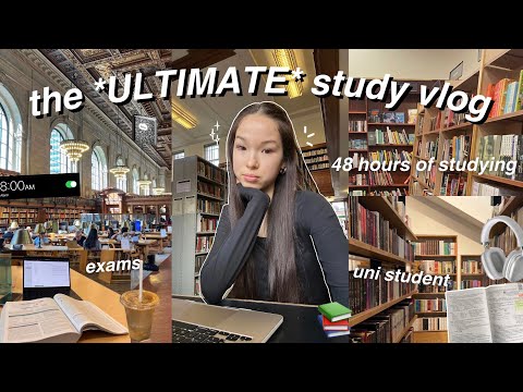 the ULTIMATE STUDY vlog *48 hours of studying* prep for exams (productive af)🎧🧸📚