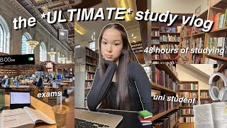 the ULTIMATE STUDY vlog *48 hours of studying* prep for exams (productive af)🎧🧸📚