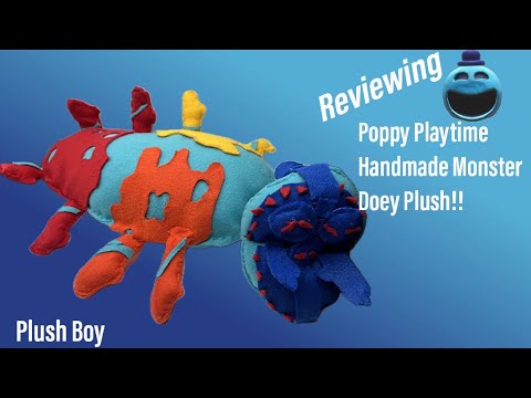 Reviewing Poppy Playtime Handmade Monster DOEY Plush!! 🔵😈 @PlushBoyHuggy