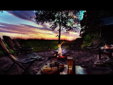 Cozy Campfire, Logfire with Singing Birds to Relax, Study or Fall Asleep