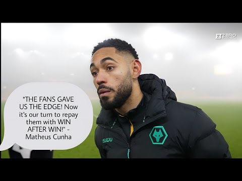 MATHEUS CUNHA REACTS TO WOLVES 2-0 WIN VS MAN UNITED "THE FANS GAVE US ENERGY, WE MUST KEEP WINNING!