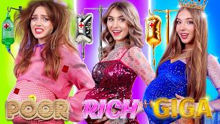 Rich vs Poor vs Giga Rich Pregnant in Hospital! Who will Fall in Love with the Doctor?