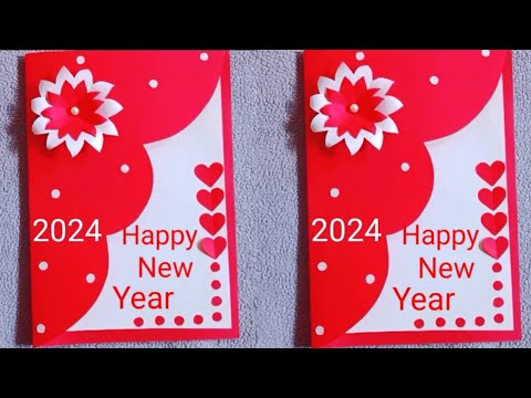 New year greeting card making/new year card/ how to make new year greeting card/ diy new year card