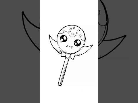 How to draw a lollipop candy kawaii