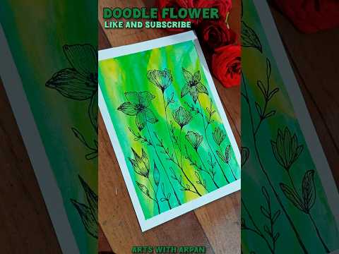 DOODLE FLOWER 🪴 | Arts With Arpan #shorts #youtubeshorts #rose #flowers #art #doodle