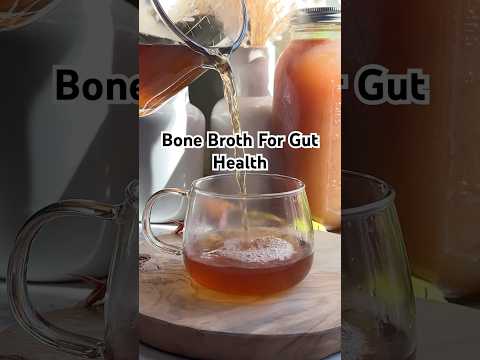 Nutrient Dense Soothing Bone Broth with fresh herbs and dandelion #healthygut #guthealth #bonebroth