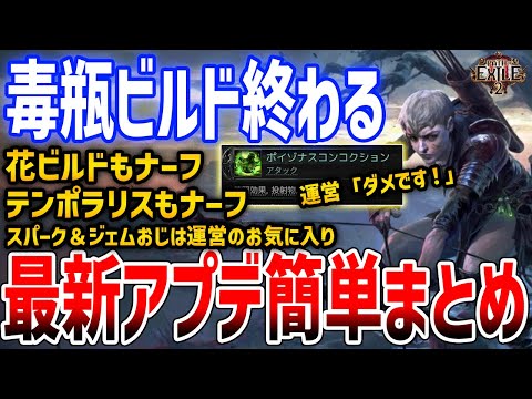 【PoE2】最新アプデ内容まとめ！いつも通りナーフで一部のビルドが終わる、エンドコンテンツの報酬や雑魚ユニークが強化【Path of Exile 2】