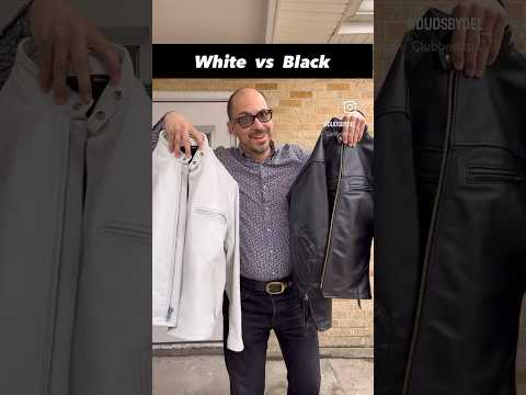 White vs Black Leather #mensfashion #leatherjacket