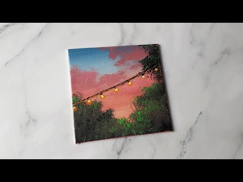 Easy way to paint pink clouds / acrylic painting ideas for beginners ✨️