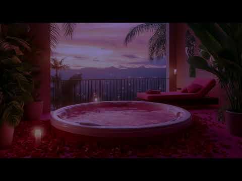 ❣️ Romantic Valentine’s Day Ambience | Jacuzzi Rooftop Vibes | Water Sounds | Instrumental