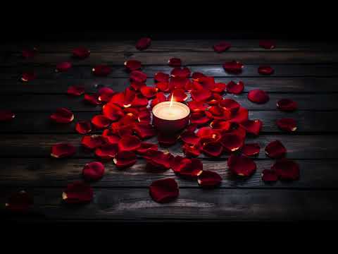 Valentine’s Day 2024 Ambience Dark Bedroom Rose Petals Romantic Calming Relaxing Candles Burning