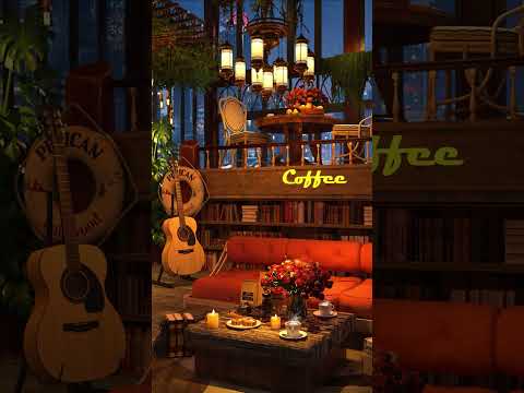 Soft Jazz Guitar Music ☕ Coffee Shop Ambience on Night Rainy #jazzguitar #coffeeshopmusic #jazzmusic