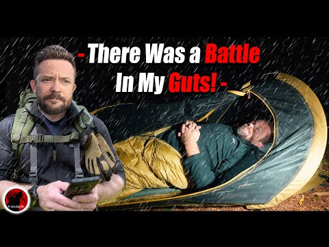 Rain Camping with a 2 Second Tent & Military MRE - Solo Overnight Adventure