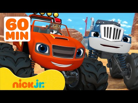 Blaze Uses Power Tires in Desert Races! 🏜️ 60 Minutes of Blaze and the Monster Machines | Nick Jr.