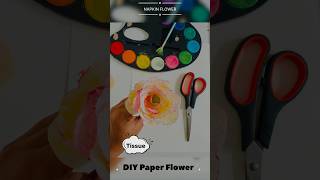 DIY Paper Flower (Tissue Paper)🌸 #handmadeflowers #diy #papercraft #papercrafts #shortsfeed#shorts