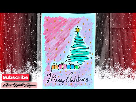 How to DRAW a CHRISTMAS CARD easy | Arts With Arpan