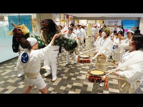 阿倍王子神社の獅子舞巡行　あべのハルカス近鉄本店