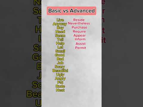 Basic vs Advanced Speaking | Advanced Words