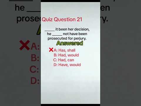 Quiz Question 21 Answered #englishgrammar #englishquizchannel #grammarbasic