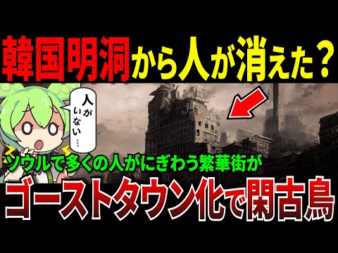 【韓国ピンチ】韓国誰もいない、明洞がゴーストタウン化！世界最大級サイズののユニクロさえ撤退し完全終了へ…ｗ【ずんだもん＆ゆっくり解説】