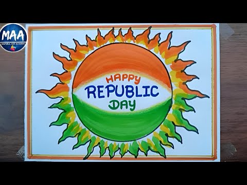 Republic day drawing  easy | How to draw Republic day | Republic day poster drawing #republicday