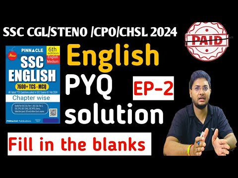 Pinnacle previous year book solution for English EP- 1।। SSC CGL/STENO/CPO/CHSL 2024