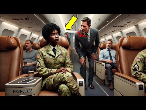 Man denies first class seat to black soldier. What she does next will shock you!