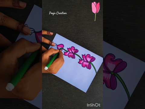 Cute 😍 Flower Drawing 🌷/Project Work Designs/Border Design/File Decoration Ideas #shorts #art