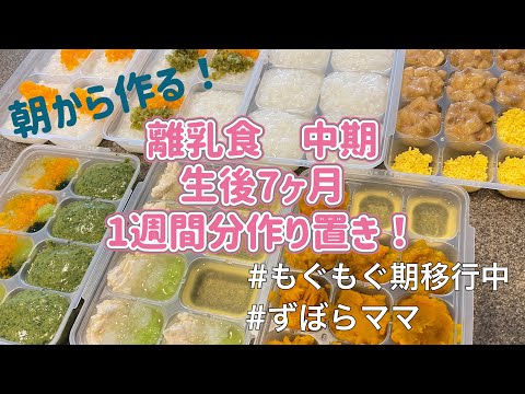 #6[生後7ヶ月]離乳食中期1週間分作り置き！もぐもぐ期。