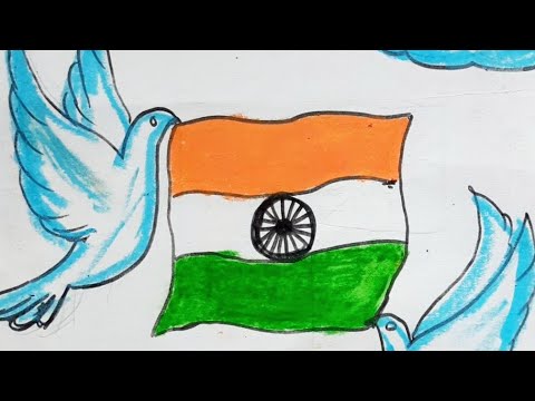 Happy Independence Day Drawing 🇮🇳 ||flag drawing easysteps||#art #drawing