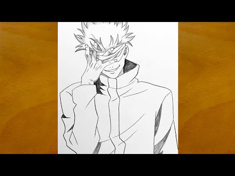 How to Draw Gojo Satoru Step by Step || Jujutsu Kaisen Fan Art || Easy Anime Drawing