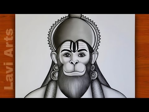 How to draw Hanuman ji face (easy step by step) | lord Hanuman drawing | Bajarangbali drawing Sketch