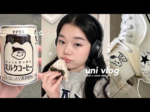 UNIVERSITY VLOG📓🍙: What I eat and cook in a day (simple Korean recipes)!