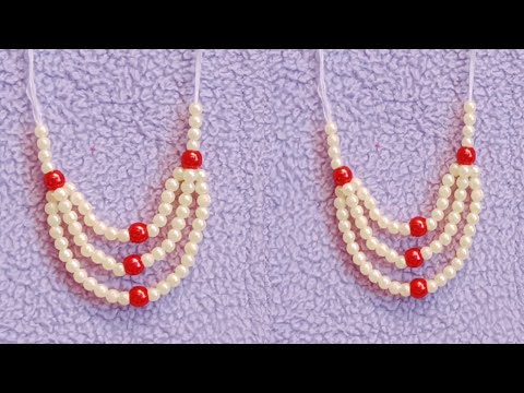 beautiful necklace for mata rani/necklace for God/ necklace making at home#how to make necklace